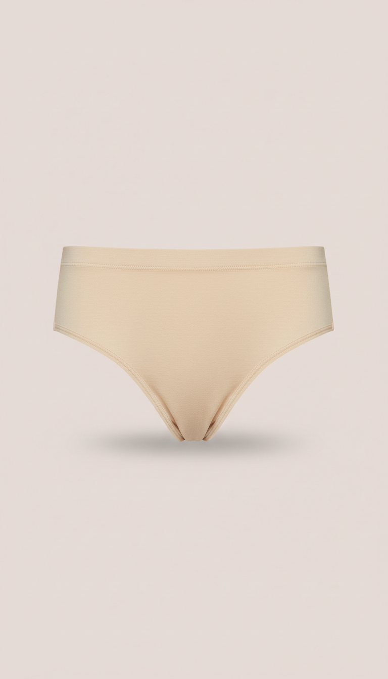 Cotton Blend Full Brief in Cream Linen